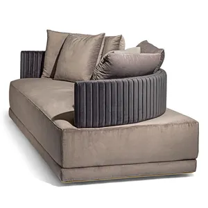 Sofá de 3 lugares em couro nobuck de alta qualidade, design luxuoso, estilo europeu, móveis para sala de estar