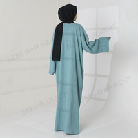 Abaya sur mesure vert sarcelle, dernière collection, pour femmes, coupe ample, en lin, robe musulmane, vêtements islamiques, vente en gros, abaya unie surdimensionnée