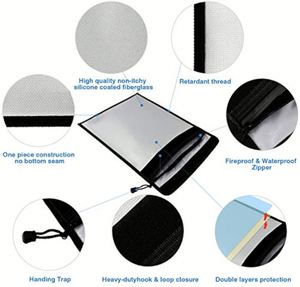 Sacs de rangement ignifuges et imperméables personnalisés en lot de 3, résistants à l'eau pour documents, argent liquide, tablettes, ordinateurs portables - Product Image 5