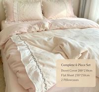 Parure de lit en coton 100% très lourd 40S40S avec dentelle 3D tissée motif Princesse Douce Fille, vente en gros