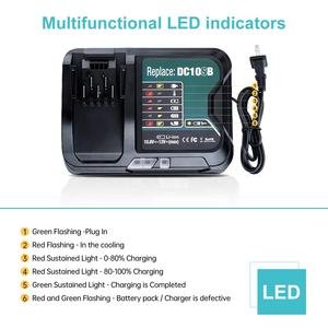 Cargador de Batería de Repuesto DC10SB para Makita 10.8V 12V <span class=keywords><strong>DC10WD</strong></span> DC10WC para BL1015 BL1021B BL1041B Cargador Rápido con Ventilador - Product Image 3