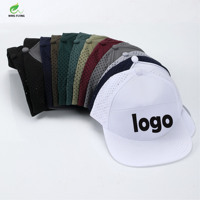 Casquette de baseball ajustable légère Wins Flying avec visière plate, trous découpés au laser et logo