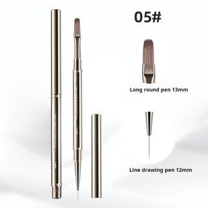 Professional Nail Art Factory Wholesale Customized Double-headed Nail Art <b>Brush</b> Construction Pen <b>Round</b> Head <b>Brush</b> High Quality - Product Image 4