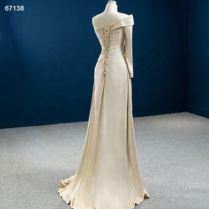 สำหรับ RSM67138ใหม่แฟชั่นชุดเดรสราตรีหรูหราเปิดไหล่ข้างเดียวปักเลื่อมเลื่อมลายลูกไม้รถไฟกวาด - Product Image 2