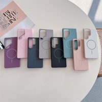 Étui de téléphone PC fin de type original officiel de haute qualité avec sensation au toucher de la peau pour Samsung S25 Ultra S24 S23, compatible avec la charge sans fil