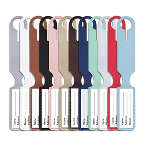 Etiqueta de equipaje de PVC de color sólido, impermeable, ultraligera, personalizada con nombre, dirección, teléfono, identificador de viaje, minimalismo urbano a la moda - Product Image 1