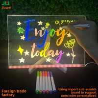 Tableau d'écriture numérique lumineux fluorescent effaçable pour enfants, en acrylique, pour messages et dessins, idéal pour l'écriture transfrontalière
