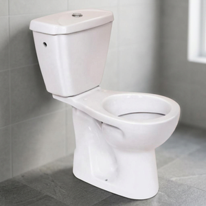 WC complet en céramique blanche, deux pièces, avec siège de toilette, à fixation murale, siphon en P, pour salle de bain - Product Image 1
