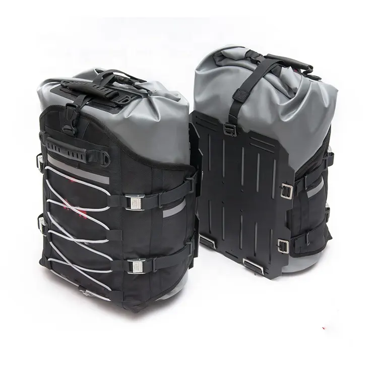Bolsa lateral para motocicleta, sistema Molle, bolsa de secado superior, impermeable, para SILLÍN de motocicleta