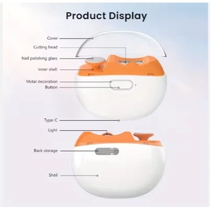 Coupe-ongles électrique rechargeable USB 2-en-1 pour bébé, lime courbée en acier inoxydable et polisseuse - Product Image 5