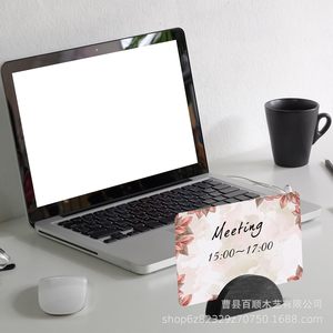 Wooden Card Holder Base 3 In Black Semi Circular For Business Cards Wedding Table Numbers <b>Name</b> <b>Tags</b> Office Home Use - Product Image 4