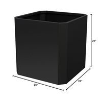 JH-Mech Jardinière carrée en métal grande et robuste, autoportante, avec drain d'eau, 26"L x 26"W x 26"H