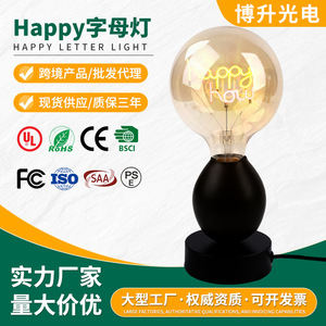 Modern Alphabet Lamp Led <b>Bulb</b> <b>E26</b> Base Glass Retro Warm Light Hotel Lighting Fixture - Product Image 5