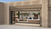 Meubles de présentation élégants pour boulangerie européenne, comptoirs en bois et verre pour café, équipements de présentation pour la décoration moderne de salons de thé au lait