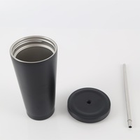 Vaso Térmico de Acero Inoxidable de 16oz con Popote, Taza de Café para Coche con Aislamiento al Vacío, Vasos Duraderos para Bebidas Calientes