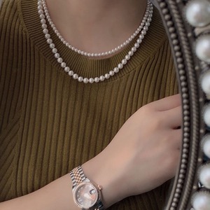 Collar con Colgante de Sirena de Agua Dulce Natural con Luz Intensa, Cadena de Clavícula en Forma de Y de Plata S925, Collar de Perlas Versátil - Product Image 1