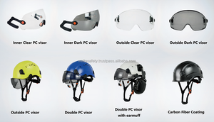 Visera para Casco de Seguridad WELTA Tipo Circular con Ranuras, Patrón de Fibra de Carbono, para Exteriores, con Gafas Integradas, Orejeras y Adhesivo Reflectante, ANSI Clase C - Product Image 2