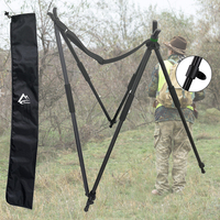 Bâton de trépied de chasse à hauteur réglable en aluminium noir par 2 points de repos supportant la fonction de repos