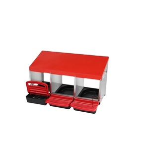 Poulailler en métal avec compartiment coulissant, nichoir, perchoir et couvercle - Cage pour animaux - Product Image 6