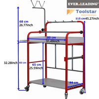 Chariot de peinture mobile en métal de qualité industrielle, chariot de rangement multifonctionnel avec 4 roulettes pivotantes et freins pour polisseuses et meuleuses