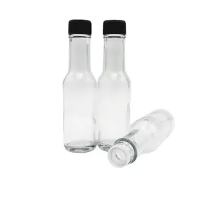 Wholesale 50ml 90ml 150ml 250ml Empty Glass Bottles For Hot Sauce Chilli pepper bottle