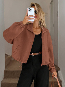 Blouson de baseball pour femme style européen et américain, col montant, fermeture éclair, coupe oversize, automne-hiver 2026 - Product Image 5