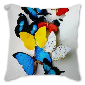 Sarung bantal cetak kupu-kupu elegan warna-warni lukisan Sofa kursi mobil dekorasi rumah sarung bantal lempar dekorasi