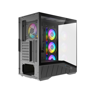 Gabinete para Juegos ATX, Cristal Templado Completo con Tira <span class=keywords><strong>de</strong></span> LED y Puerto Tipo C, Admite Refrigeración Líquida <span class=keywords><strong>de</strong></span> 360 mm y GPU <span class=keywords><strong>de</strong></span> 420 mm - Product Image 4