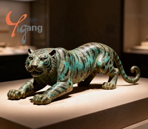 Esculturas de Animales en Bronce y Latón Diseñadas a Medida, Diseño Atemporal del <span class=keywords><strong>Rugido</strong></span> del Rey León, Superficie con Pátina Verde, Técnica de Fundición - Arte - Product Image 3