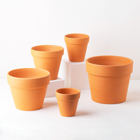 Jardinière en céramique terrestre pour jardin, Pot de poterie respirant pour plantes de fleurs