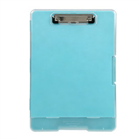Caja de Almacenamiento de Plástico A4, Portapapeles Color Macaron con Ranura para Bolígrafo, Estuche para Guardar Documentos para Estudiantes, Enfermeras y Oficinas