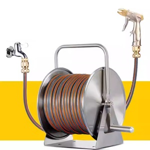 Enrouleurs de tuyaux de 50 m en métal de haute qualité et résistants à la corrosion, équipés de raccords en laiton massif - Product Image 4