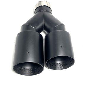 1 Paire (G+D) de doubles embouts d'échappement noirs en acier inoxydable, système de tuyaux d'échappement universels, silencieux pour BMW, Benz, <span class=keywords><strong>Golf</strong></span> <span class=keywords><strong>7</strong></span> - Product Image 5