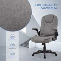 Silla de Oficina Ejecutiva de Tela con Respaldo Alto, Reposabrazos Abatibles a 90 Grados, Altura Ajustable, Reclinable, Silla de Escritorio para Oficina en Casa