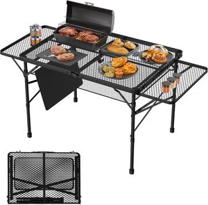 <span class=keywords><strong>Mesa</strong></span> <span class=keywords><strong>plegable</strong></span> <span class=keywords><strong>con</strong></span> 2 paneles de ala, <span class=keywords><strong>mesa</strong></span> de camping de 3x2 pies <span class=keywords><strong>con</strong></span> escritorio de malla, <span class=keywords><strong>mesa</strong></span> de parrilla <span class=keywords><strong>plegable</strong></span> ajustable en altura - Product Image 1