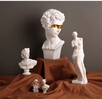 Statue de philosophe en résine de Style nordique grec David Sculpture d'art féminin pour croquis de personnage