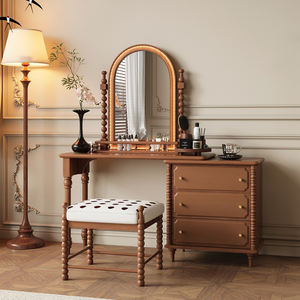 Ensemble de coiffeuse blanche crème de style français <span class=keywords><strong>commode</strong></span> rétro haut de gamme pour filles table de maquillage design moderne populaire pour la maison - Product Image 2