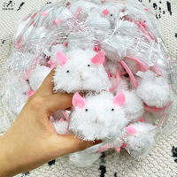 Mini jouet pour chat en forme de souris blanche, peluche douce bouclée, résistant aux morsures, jouet interactif pour chaton, lot en vrac