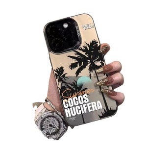 Hợp Thời Trang Mùa Hè Tối Giản Cocos Nucifera Trường Hợp Điện Thoại Cho Iphone 7 8 11 12 13 14 15 16 Pro Max Sang Trọng Mát Điện Thoại Phụ Kiện - Product Image 5