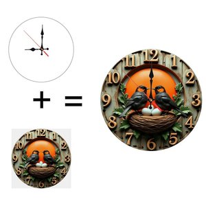 Round Wooden Wall <b>Clock</b> 25cm <b>Silent</b> Quartz Indoor Decorative <b>Clock</b> - Product Image 6