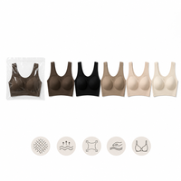 Soutien-gorge en dentelle sans couture, sans armatures, respirant, en tissu doux pour peau de bébé, avec léger effet push-up, bonnets 3/4, décolleté en V profond, maintien naturel, taille 5