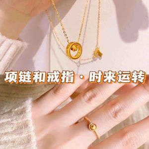 Zhou Family Gold Ball Necklace For Women 24k Real Gold Plated Copper Alloy Charm Collarbone Chain Gift Jewelry - Product Image 5