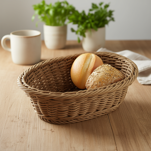 ตะกร้าใส่ขนมปังและผลไม้ทรงวงรีแบบสานสำหรับใช้บนโต๊ะในครัว - Product Image 3
