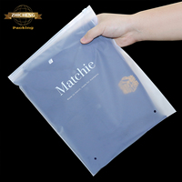 Sacs à fermeture éclair givrés avec logo personnalisé, emballage pour vêtements, sacs en plastique refermables, sacs en polyéthylène pour t-shirts, maillots de bain