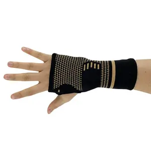 Bon marché Support de poignet en cuivre de compression Protège-mains en cuivre pour le soulagement de l'arthrite lors d'exercices sportifs