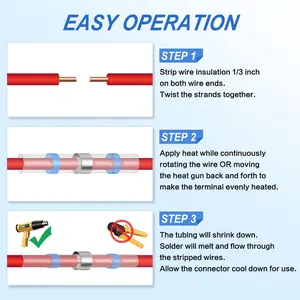 Ssts Gemakkelijk Warmte Lassen Geïsoleerde Waterdichte Elektrische Solder Seal Heat Shrink Wire Butt Connectors Heat Shrink Soldeerhuls