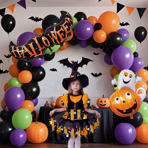 Ensemble d'arche de ballons d'Halloween, style mignon, durable, pour la décoration de fête en intérieur, bar, KTV, thème Festival des Fantômes - Product Image 2