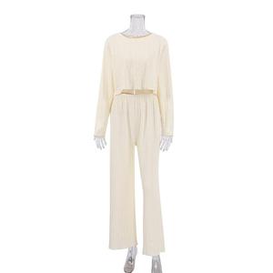 Ensemble pantalon court sexy ajouré pour femme, collection automne, style maison tendance - Product Image 6