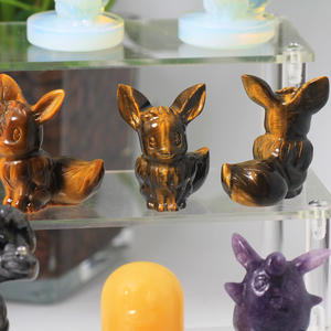 หินธรรมชาติแกะสลักสตรอเบอรี่ <span class=keywords><strong>ninetales</strong></span> สำหรับงานฝีมือคริสตัลของขวัญ - Product Image 4