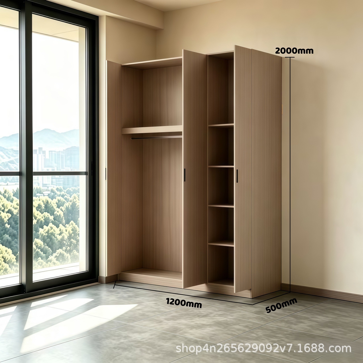 1.2-meter two-door wardrobe - T3